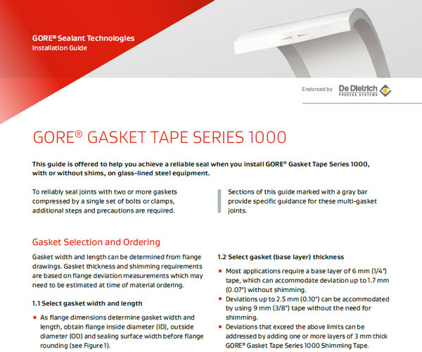 Thumbnail image of Gasket Tape Series 1000 Installation Instructions